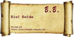 Biel Balda névjegykártya